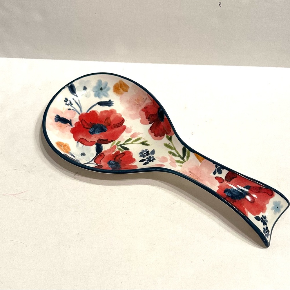 Dolly Parton Large Red Poppy Floral Ceramic Spoon Rest